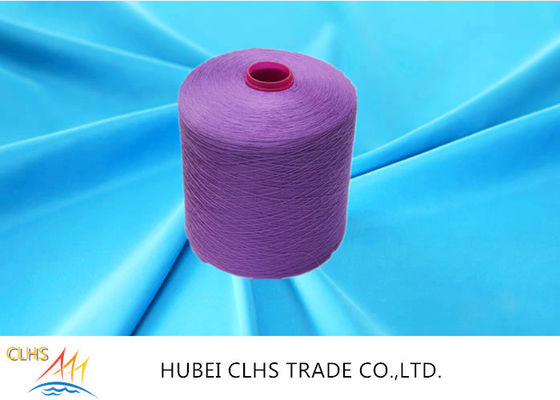 Purple Durable Semi Dull Yarn , Twisted Dyed Polyester Non Knot For Clothes