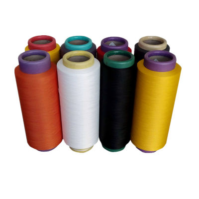 150D/48F Dope Dyed Colors Red Blue White Black Grey DTY 100% Polyester Yarn For Knitting Weaving