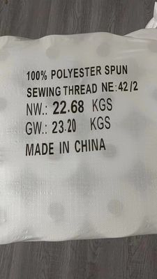 42/2 Raw White 100% Polyester Spun Sewing Yarn With Dyeing Tube