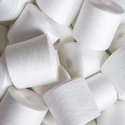 Raw White Semi Dull Polyester Spun Yarn  42/2
