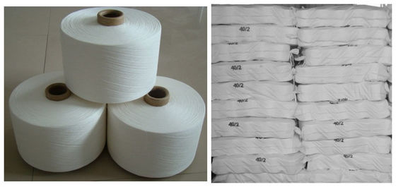 40/2 Raw White 100% Polyester Spun Yarn On Paper Cone 1.67kgs / Cone