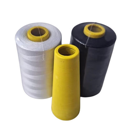 Bright White / Black Sewing Thread , Raw White Spun Polyester Sewing Thread