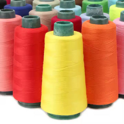 Dyed Core Spun Polyester Sewing Thread 20 / 2 20 / 3 , Golden Textured Polyester Thread
