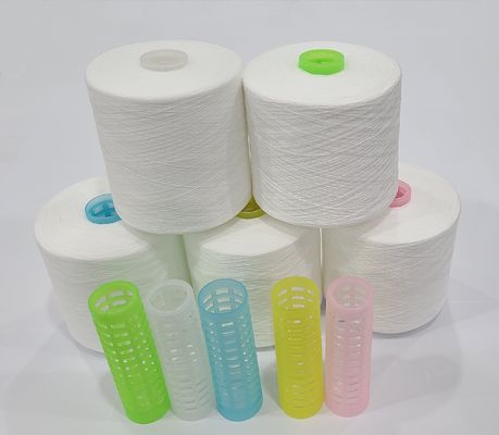 Raw White 100% Polyester Ring Spun Yarn in S/Z Direction for Weaving and Sewing - 20S/2, 30S/2, 40S/2