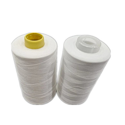 Bright White / Black Sewing Thread , Raw White Spun Polyester Sewing Thread