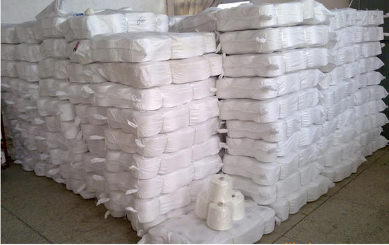 30 / 1 High Tenacity Spun Polyester Knitting Yarn Raw White 100% Virgin Polyester