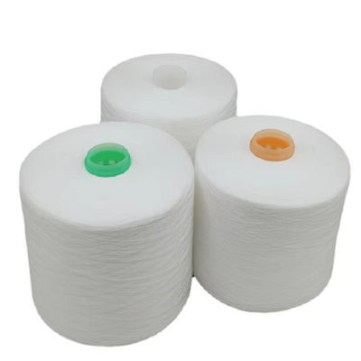 100 Spun Polyester Yarn Raw White Knitting Weaving Ne 20S 30S 40S 42S 45S 60S Polyester Yarn