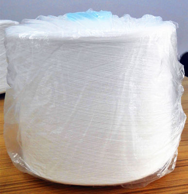 Raw White Semi Dull Polyester Yarn 42 / 2 100% Yizheng Polyester Staple Fiber