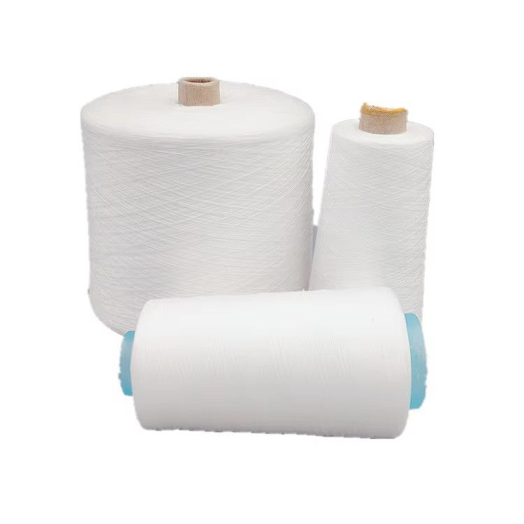 100 Spun Polyester Yarn Raw White Knitting Weaving Ne 20S 30S 40S 42S 45S 60S Polyester Yarn
