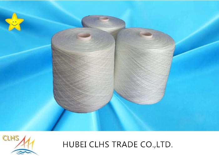 100% Polyester Original White Ring Spun Yarn For Sewing Garment